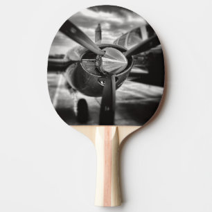Airplane propeller Black and White Ping Pong Paddle