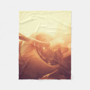 Airplane Propeller Fleece Blanket