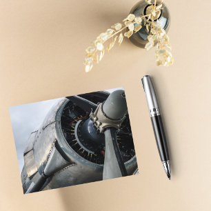 Airplane propeller photo, Cool Aviation Birthday Postcard