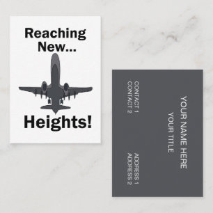 Airplane Reaching New Heights Airlines  Business Card