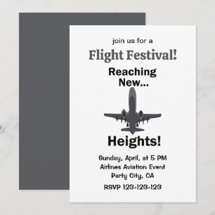 Airplane Reaching New Heights Flight Festival Invitation