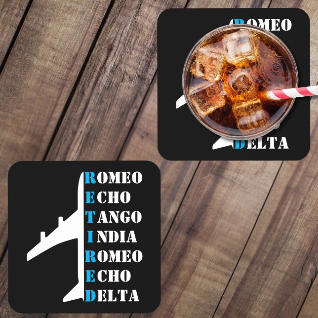 Airplane Retired Nato Phonetic Alphabet Aviation Beverage Coaster (Creator Uploaded)