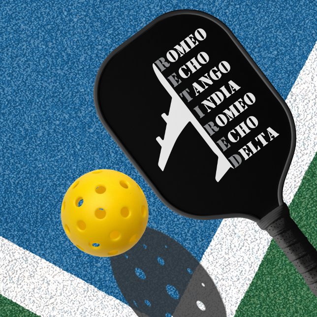 Airplane Retired Nato Phonetic Alphabet Aviation Carbon Fiber Pickleball Paddle (Creator Uploaded)
