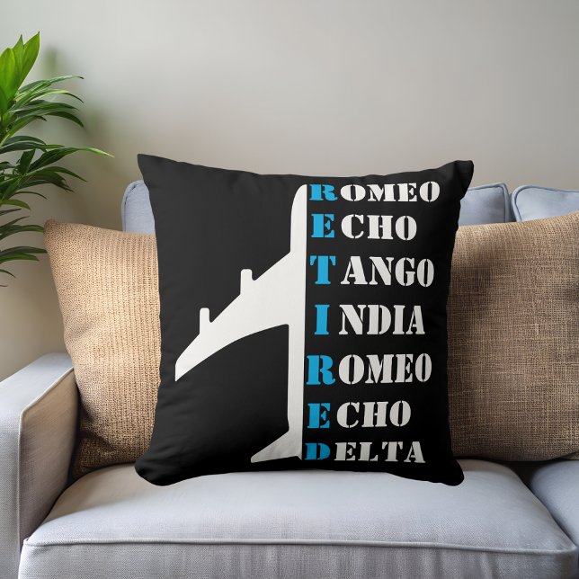 Airplane Retired Nato Phonetic Alphabet Aviation Throw Pillow (Creator Uploaded)
