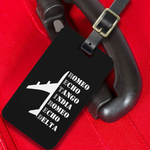 Airplane Retired Nato Phonetic Alphabet Funny Luggage Tag