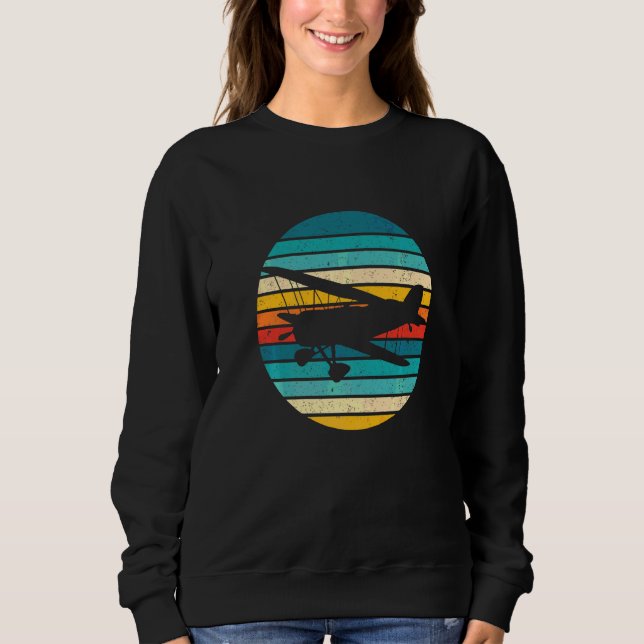 Airplane Retro Pilot  Flying Aviation & Model Flig Sweatshirt (Front)