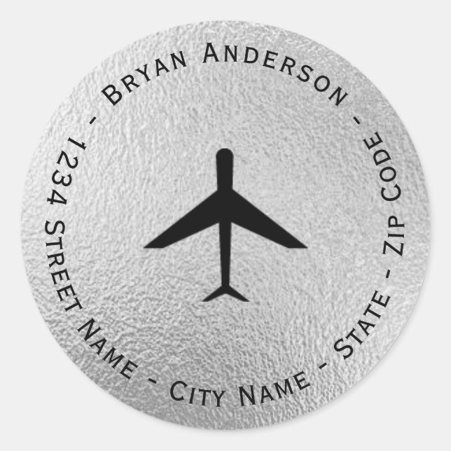 Airplane Return Address Label (Front)
