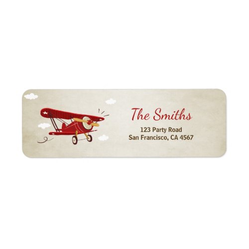 Airplane Return Address Label Plane Adventure