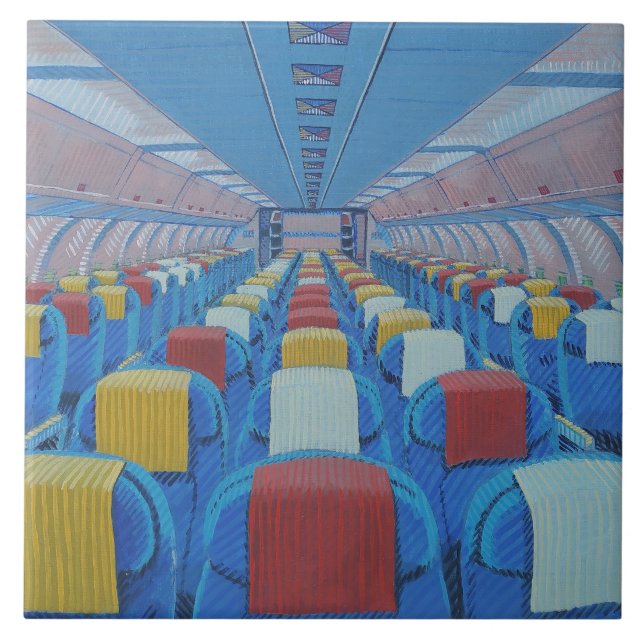Airplane Seating (by Gregorio Undurraga) Ceramic Tile (Front)