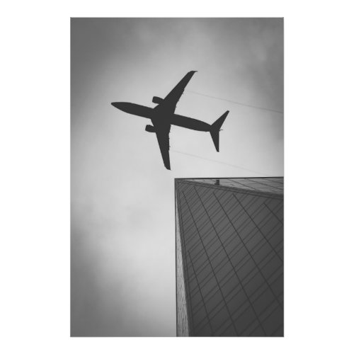 Airplane Silhouette BW Photo Print