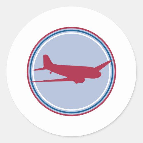 airplane silhouette classic round sticker