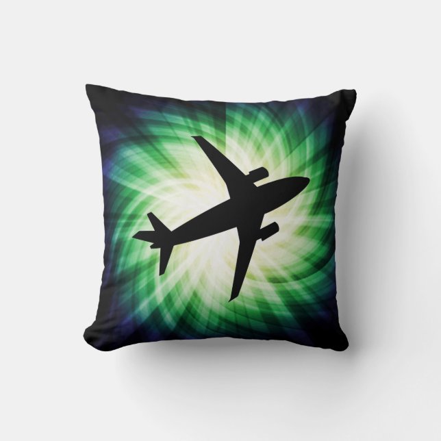Airplane Silhouette; Cool Throw Pillow (Front)