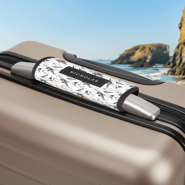Airplane Sketch Personalized Luggage Handle Wrap (Creator Uploaded)