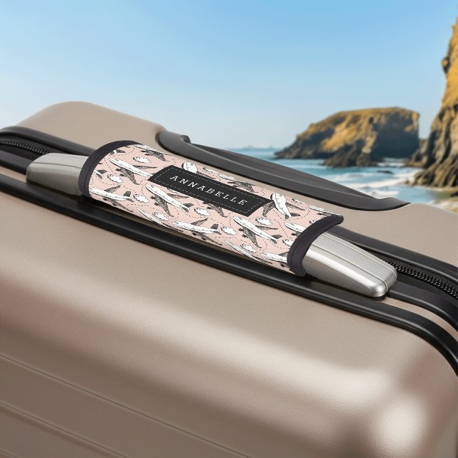 Airplane Sketch Personalized Luggage Handle Wrap (Creator Uploaded)