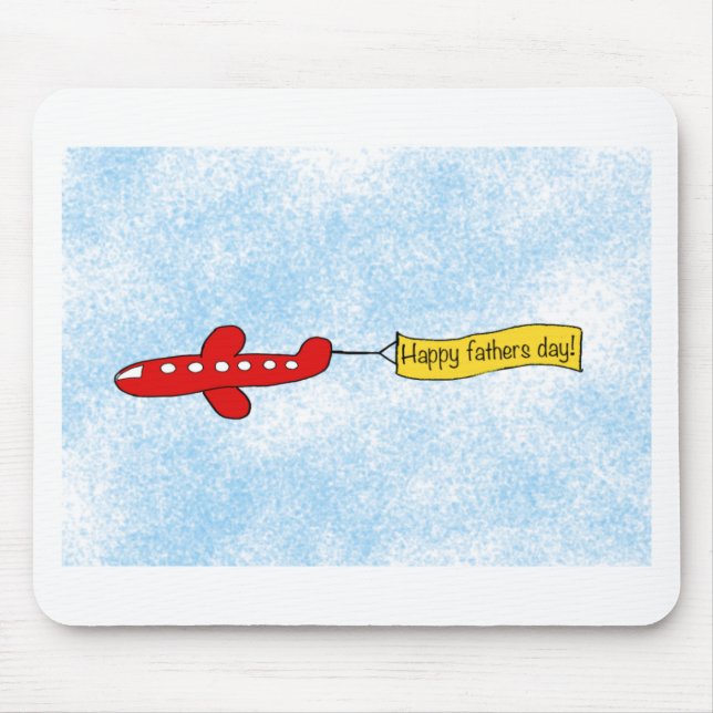 Airplane sky banner 'Happy Fathers Day' Cartoon Mouse Pad (Front)