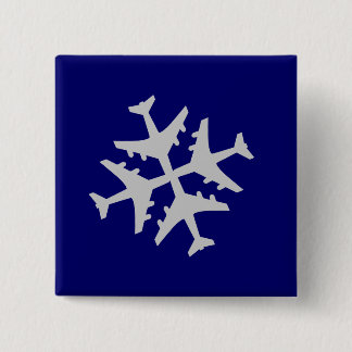 Airplane Snowflake Button