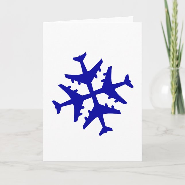 Airplane Snowflake Card (Front)