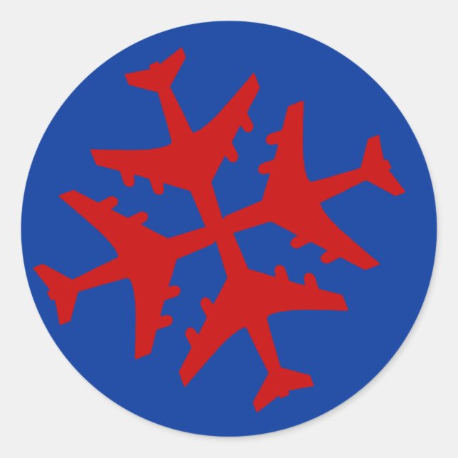Airplane Snowflake Classic Round Sticker (Front)