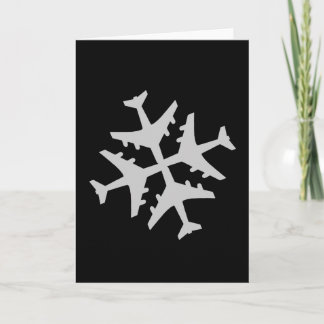 Airplane Snowflake Holiday Card