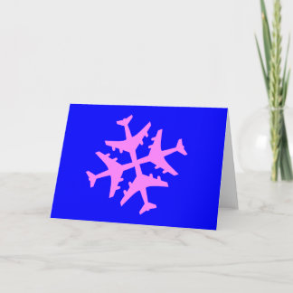 Airplane Snowflake Holiday Card