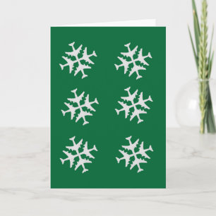 Airplane Snowflake Holiday Card