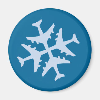 Airplane Snowflake Magnet