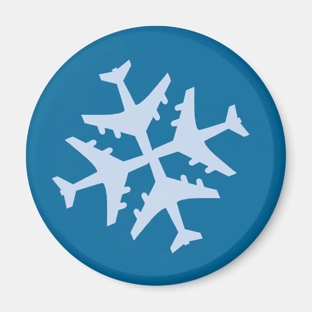 Airplane Snowflake Magnet (Front)