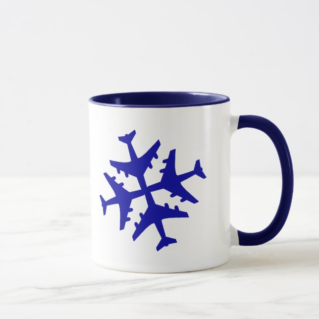 Airplane Snowflake Mug (Right)