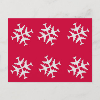 Airplane Snowflake Postcard