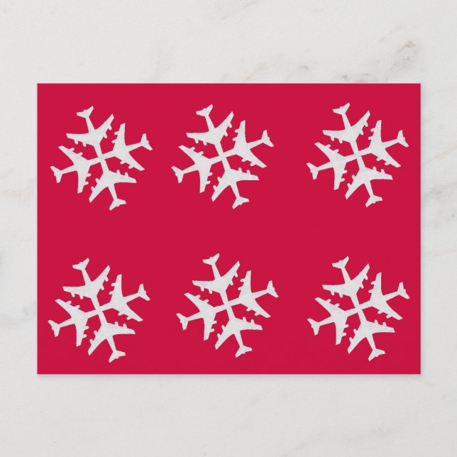 Airplane Snowflake Postcard (Front)