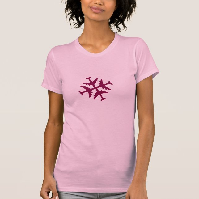 Airplane Snowflake T-Shirt (Front)