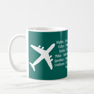 Airplane Spotters Phonetic Alphabet Aviation Mug