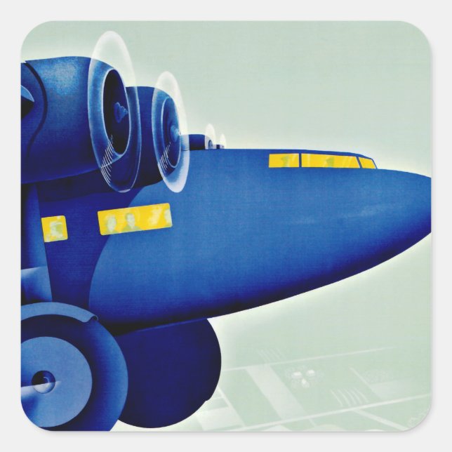Airplane Square Sticker (Front)