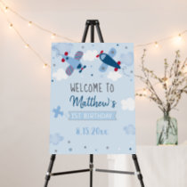 Airplane Stars Clouds Birthday Welcome Foam Board