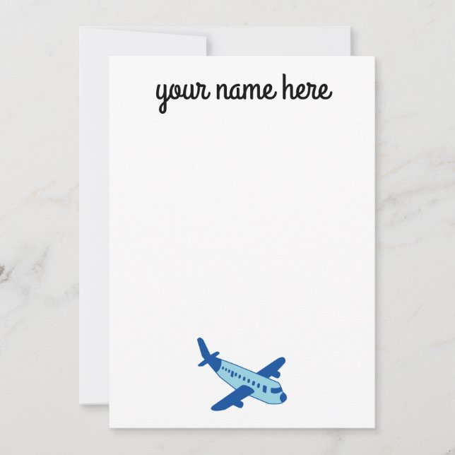 Airplane Stationery Notecards for Kids (Front)