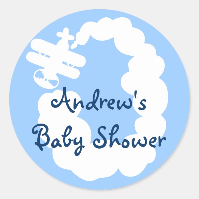 Airplane stickers for baby shower (Front)