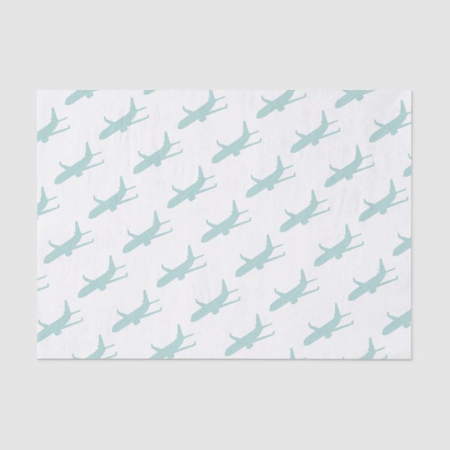 Airplane - strips - blue. tissue paper (Front)