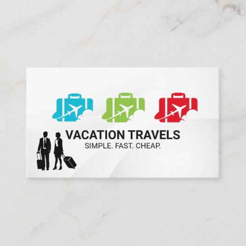 Airplane Suitcase Logo  Business People Business Card