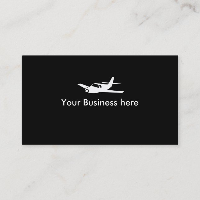 Airplane symbol customizable business cards (Front)