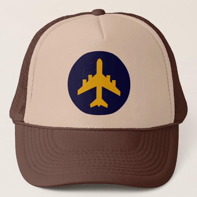 Airplane Symbol in Circle Trucker Hat (Front)