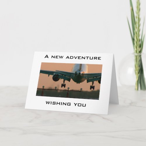 AIRPLANE TAKING OFF-CARD FOR ANY NEW ADVENTURE