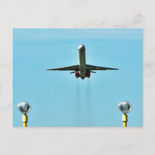 Airplane Taking Off On Airport Postcard