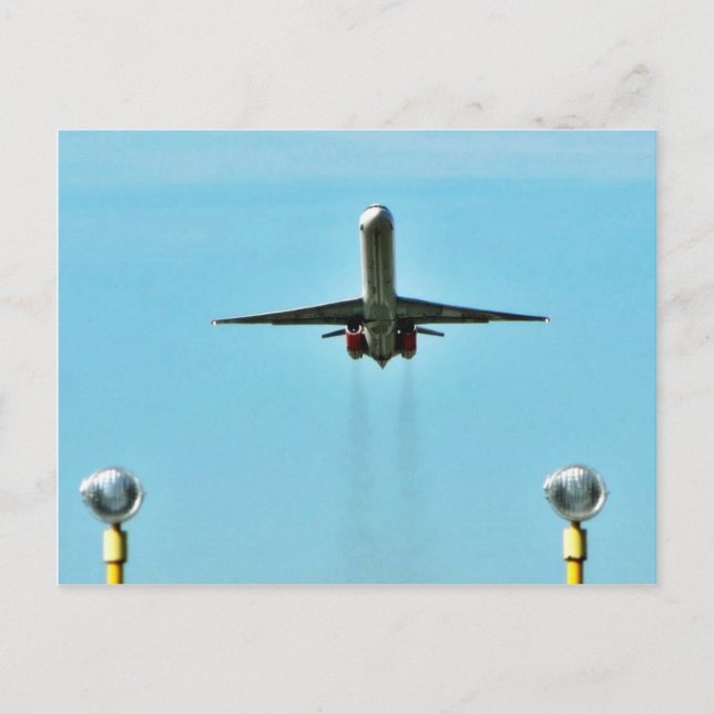 Airplane Taking Off On Airport Postcard (Front)