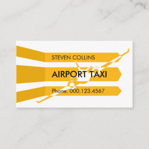 Airplane Taking Off Runway Business Card