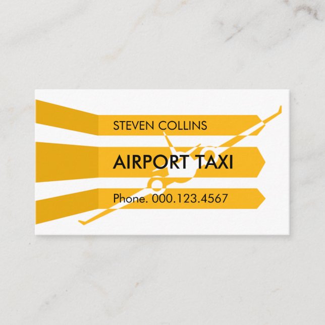 Airplane Taking Off Runway  Business Card (Front)