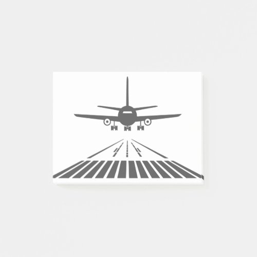 Airplane Taking Off Runway Illustration Post_it Notes