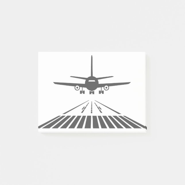 Airplane Taking Off Runway Illustration Post-it Notes (Front)
