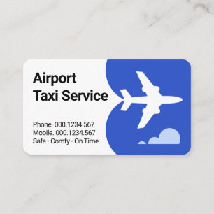 Airplane Taxi Flying Blue Skies Business Card