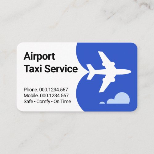 Airplane Taxi Flying Blue Skies Business Card