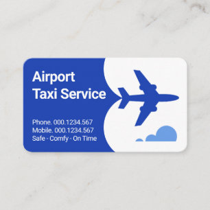 Airplane Taxi Flying Blue Skies Business Card